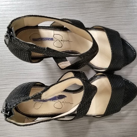 Jessica Simpson Mekos Cutout Sandal, Black Fabric, Womens Size 7 M / 37 - Picture 9 of 12